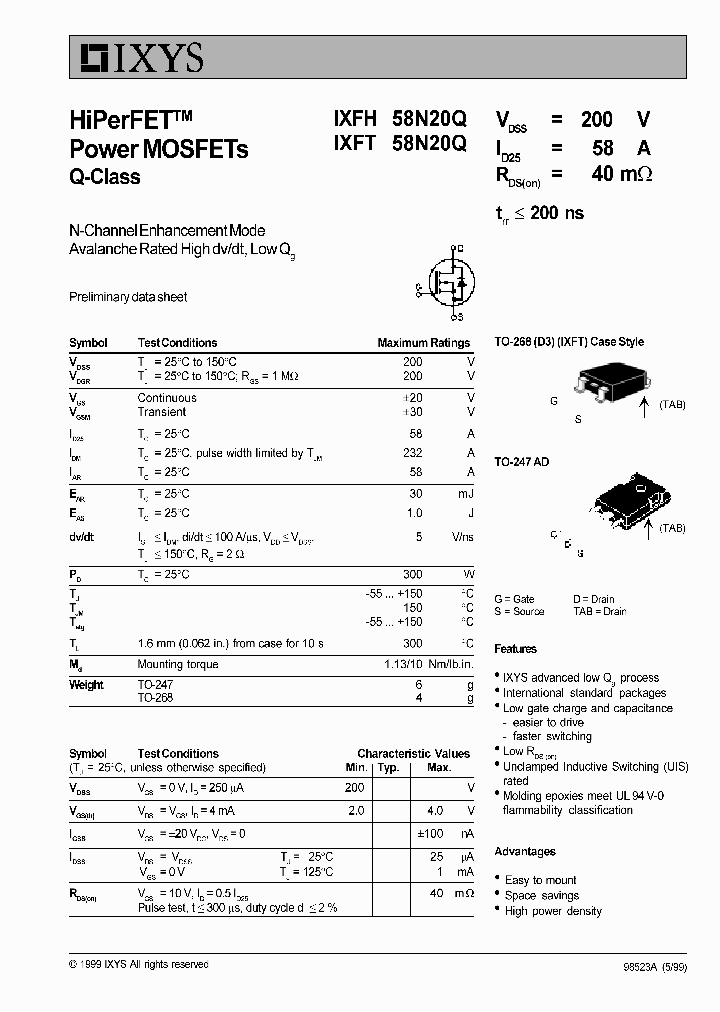 IXFT58N20Q_1258072.PDF Datasheet