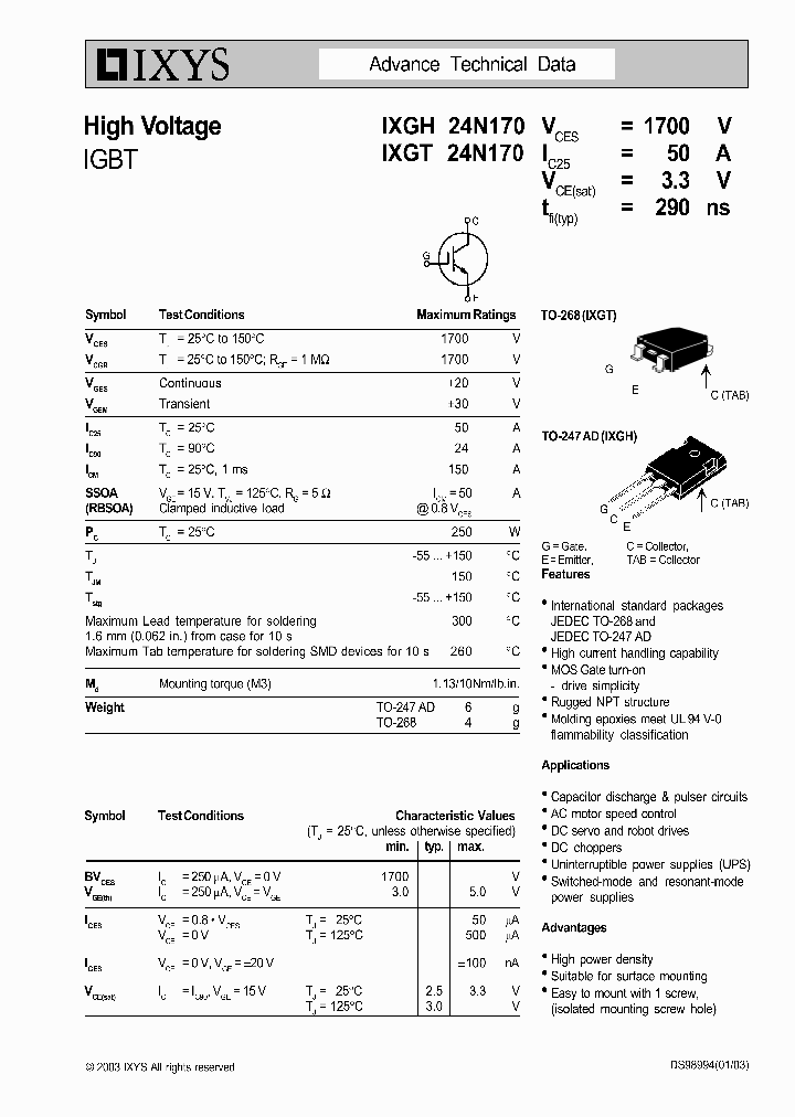 IXGT24N170_1258176.PDF Datasheet