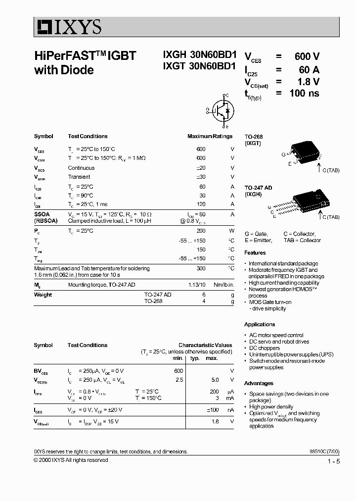 IXGT30N60BD1_1258183.PDF Datasheet