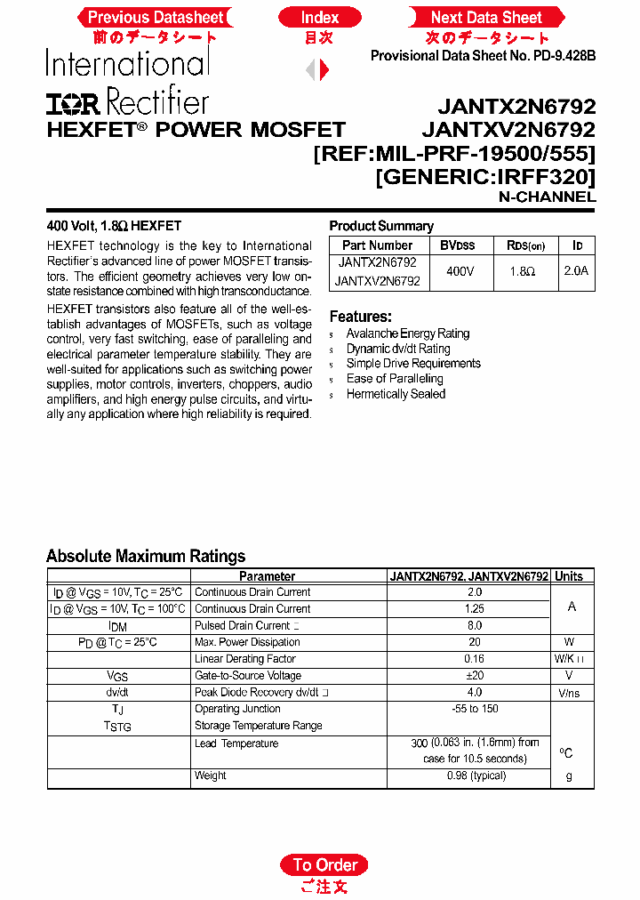 JANTXV2N6792_1258623.PDF Datasheet