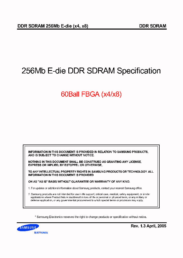 K4H560838E-GLB3_1259044.PDF Datasheet