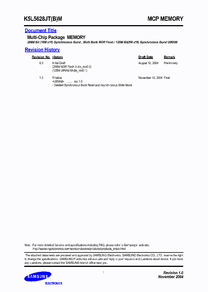 K5L5628JTM-DH18_1259215.PDF Datasheet