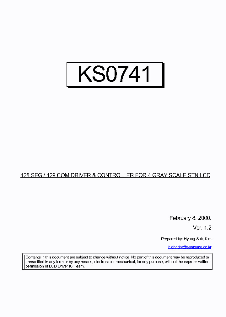 KS0741_1261009.PDF Datasheet