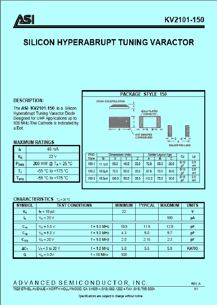 KV2101-150_1158670.PDF Datasheet