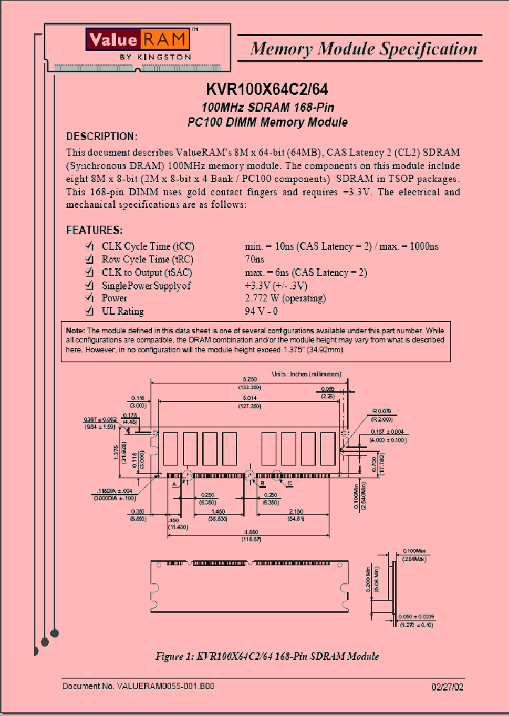 KVR100X64C264_1261920.PDF Datasheet