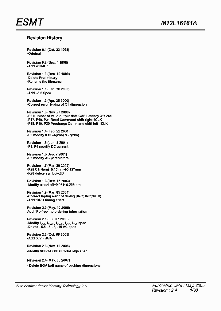 M12L16161A-5TG_1124641.PDF Datasheet