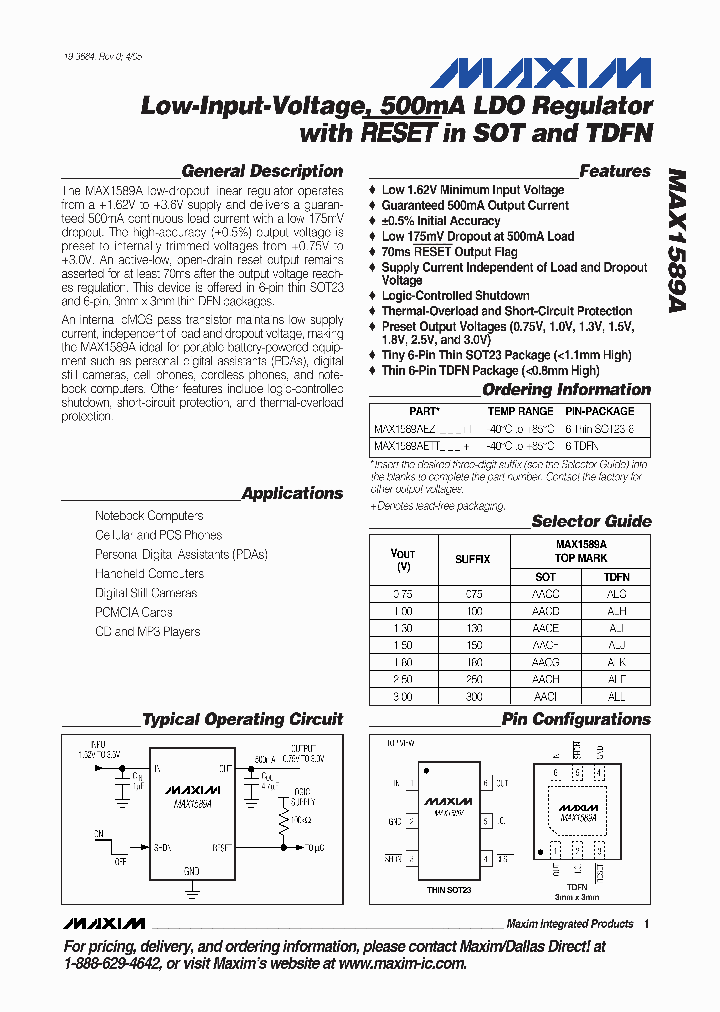 MAX1589AEZT_1272446.PDF Datasheet