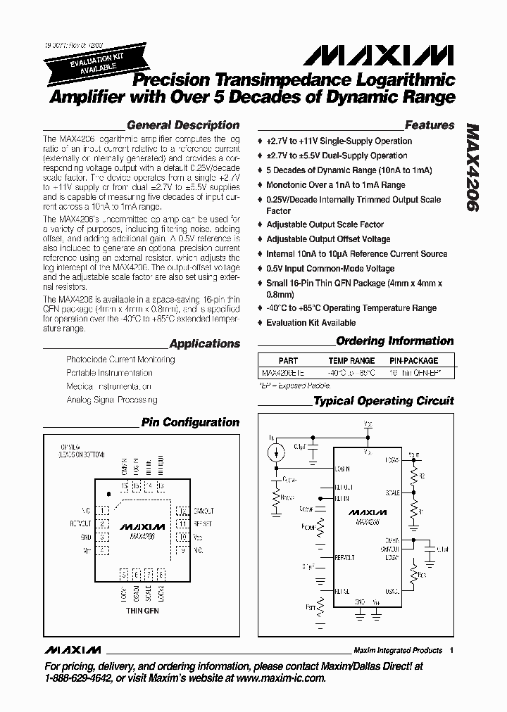 MAX4206ETE_813568.PDF Datasheet