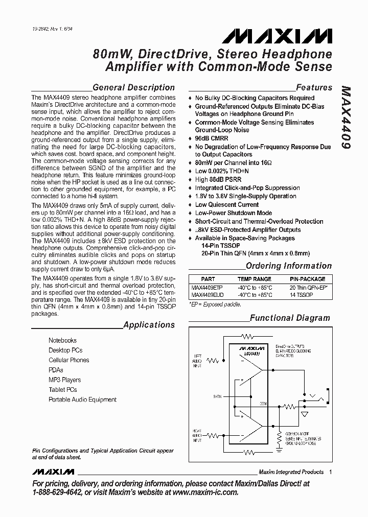 MAX4409EUD_1273270.PDF Datasheet