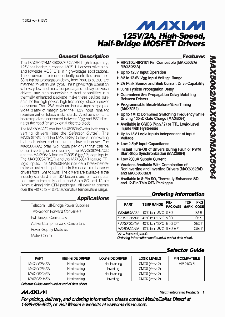 MAX5062DASA_1273478.PDF Datasheet