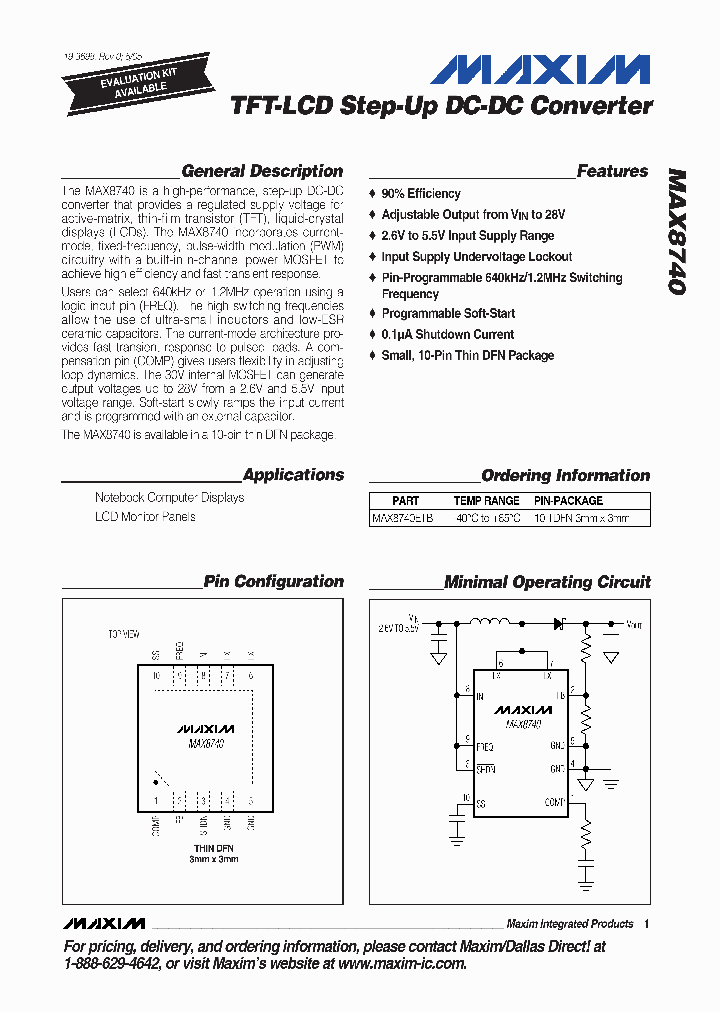 MAX8740ETB_1274136.PDF Datasheet