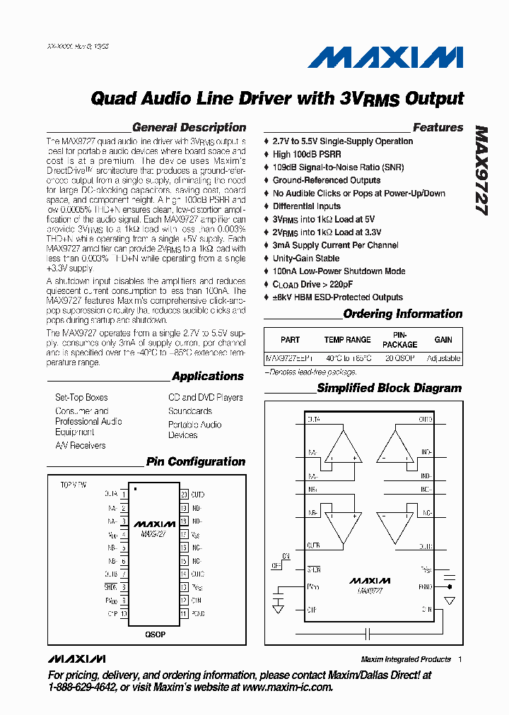 MAX9727EEP_1274309.PDF Datasheet