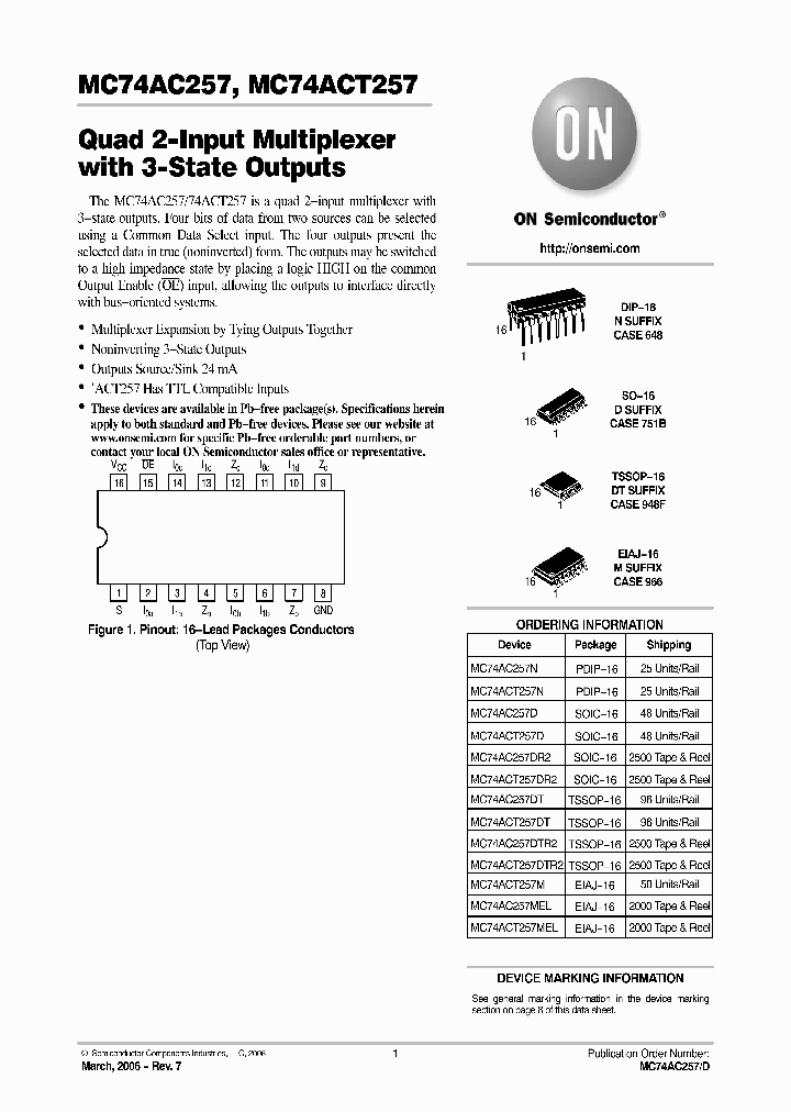 MC74ACT257N_1276887.PDF Datasheet