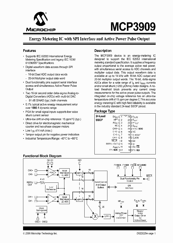 MCP3909T-ISS_1277969.PDF Datasheet