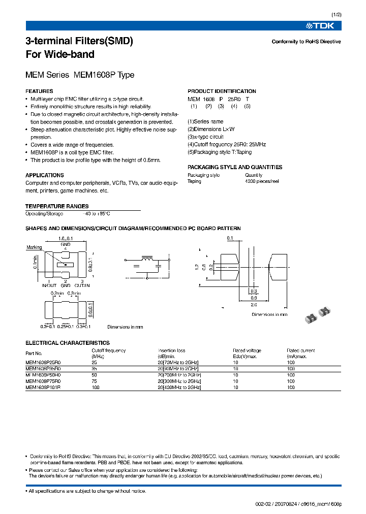 MEM1608P75R0_1278367.PDF Datasheet