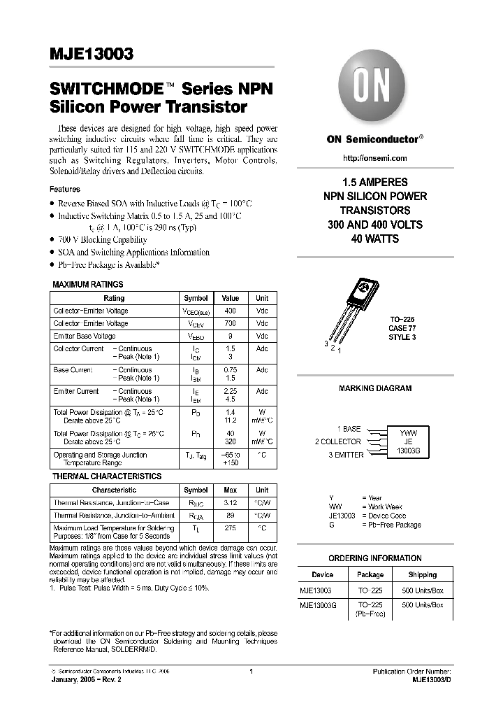 MJE13003_1118647.PDF Datasheet