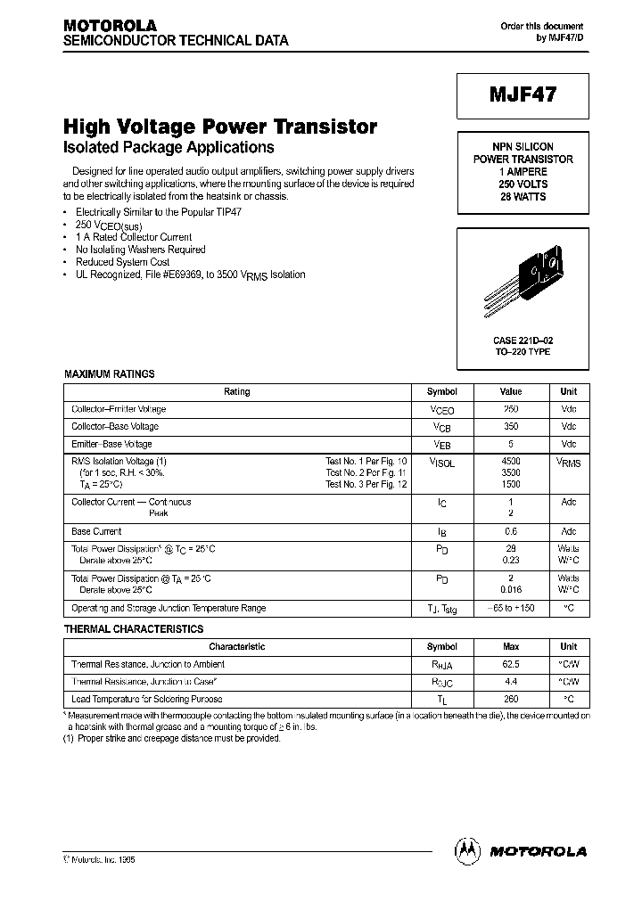 MJF47_1280033.PDF Datasheet