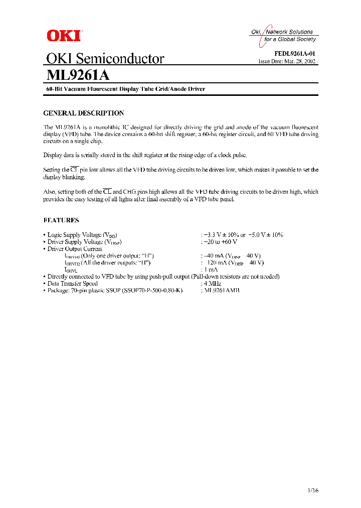 ML9261AMB_1280540.PDF Datasheet