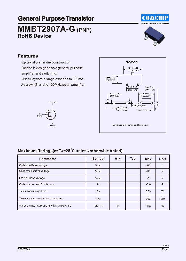 MMBT2907A-G_1281274.PDF Datasheet