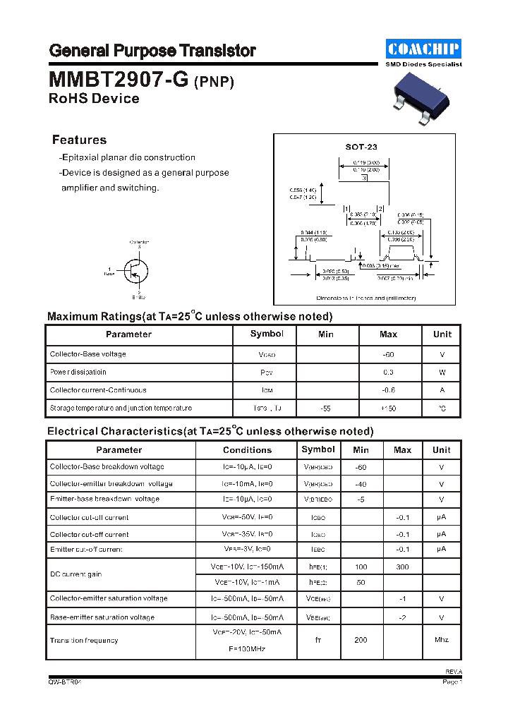 MMBT2907-G_1281285.PDF Datasheet