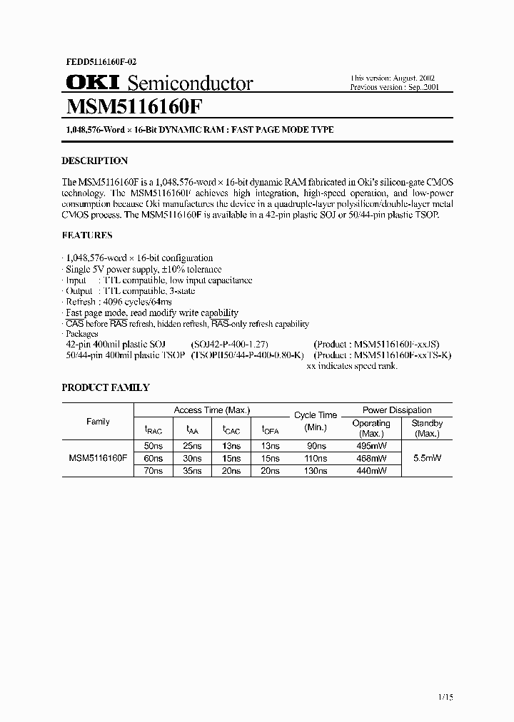 MSM5116160F_793257.PDF Datasheet