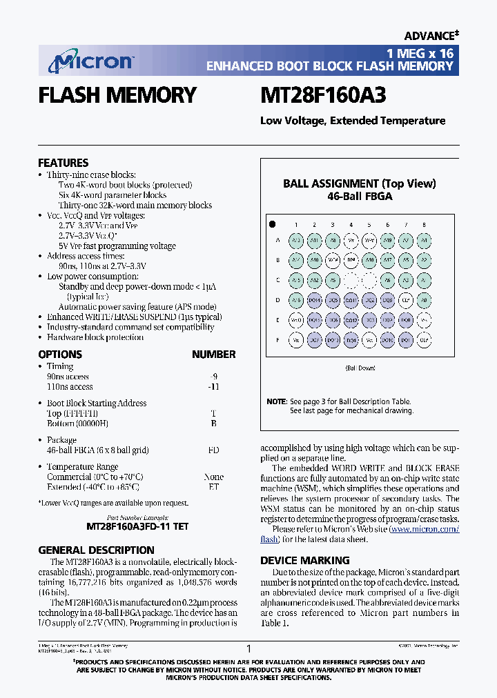 MT28F160A3_1285045.PDF Datasheet