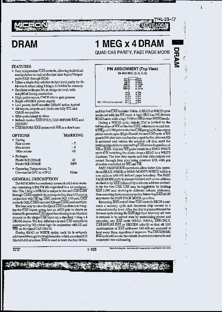 MT4C4004_1285145.PDF Datasheet