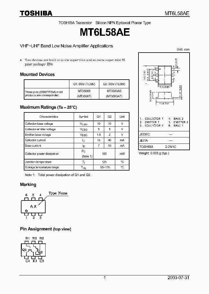 MT6L58AE_1285243.PDF Datasheet