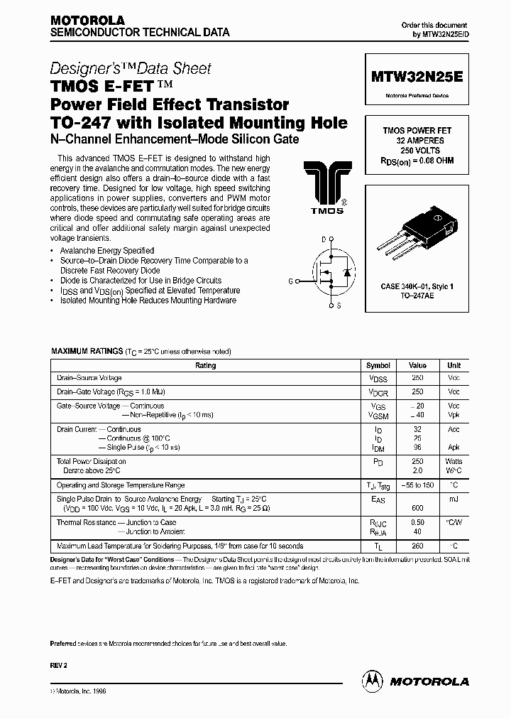 MTW32N25E_1285984.PDF Datasheet