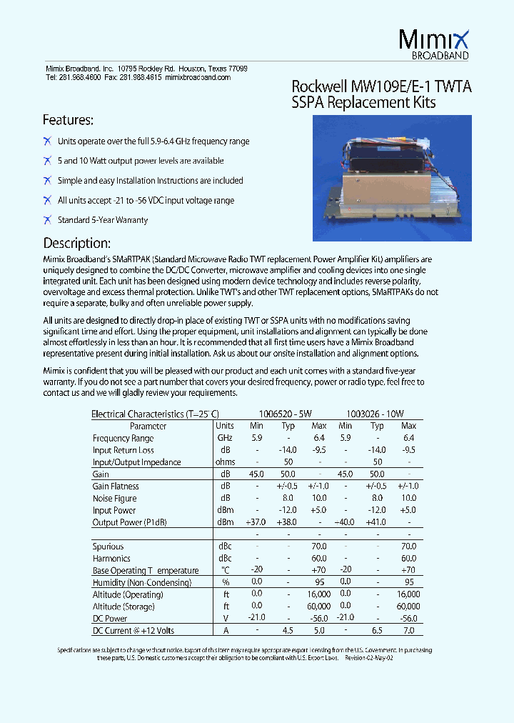 MW109E_1116624.PDF Datasheet