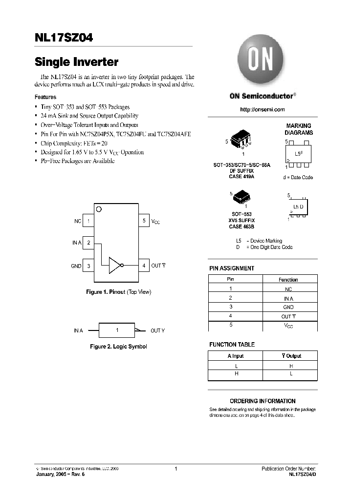 NL17SZ04XV5T2_1289310.PDF Datasheet