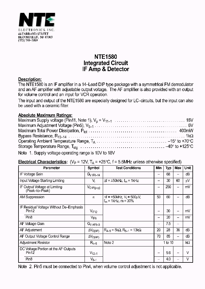 NTE1580_1290192.PDF Datasheet