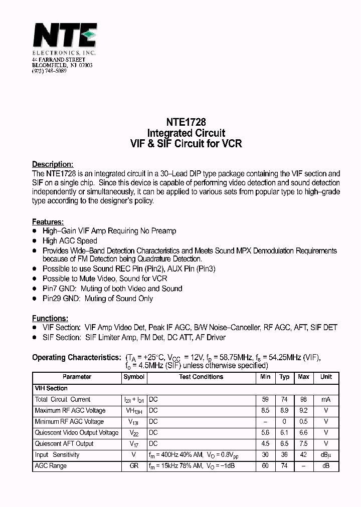 NTE1728_1290281.PDF Datasheet