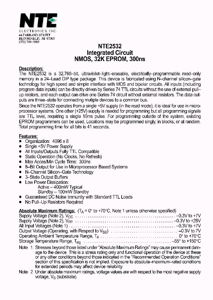 NTE2532_1290633.PDF Datasheet