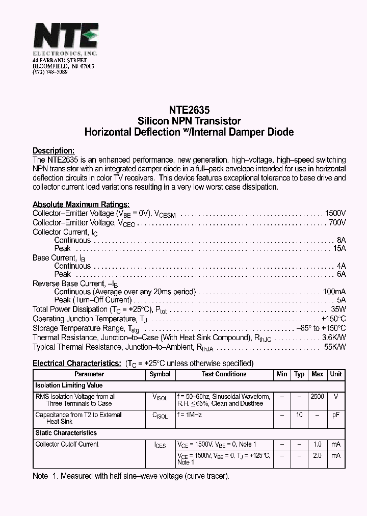 NTE2635_1290672.PDF Datasheet