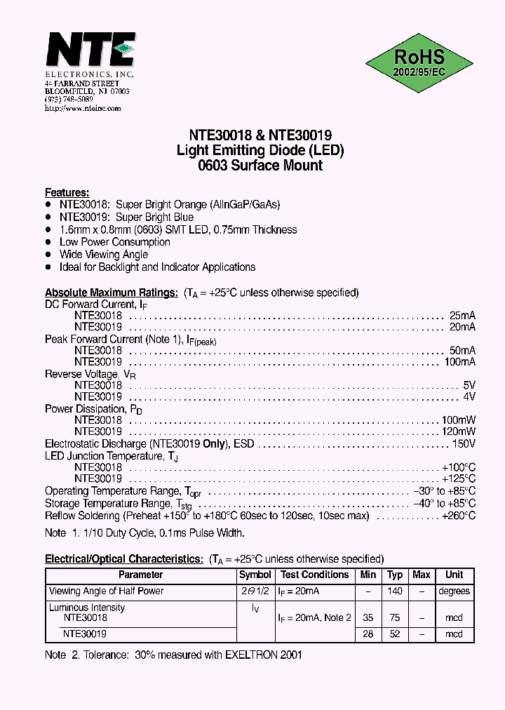 NTE30019_1290749.PDF Datasheet