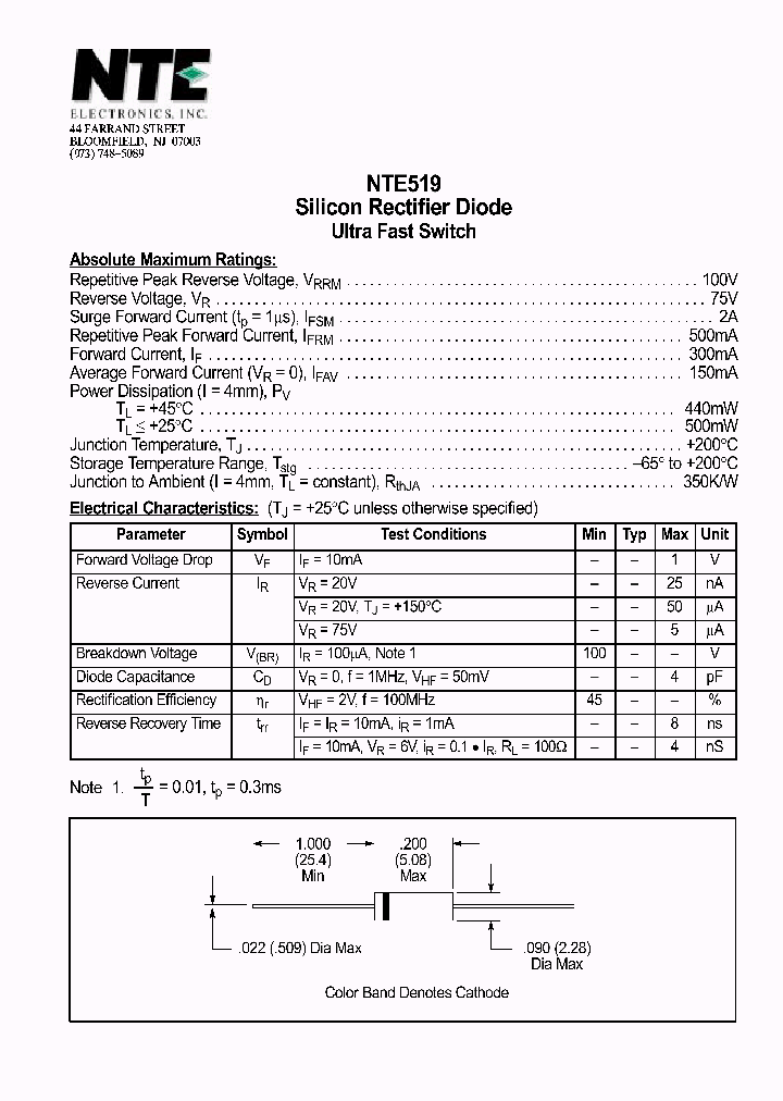 NTE519_1290945.PDF Datasheet