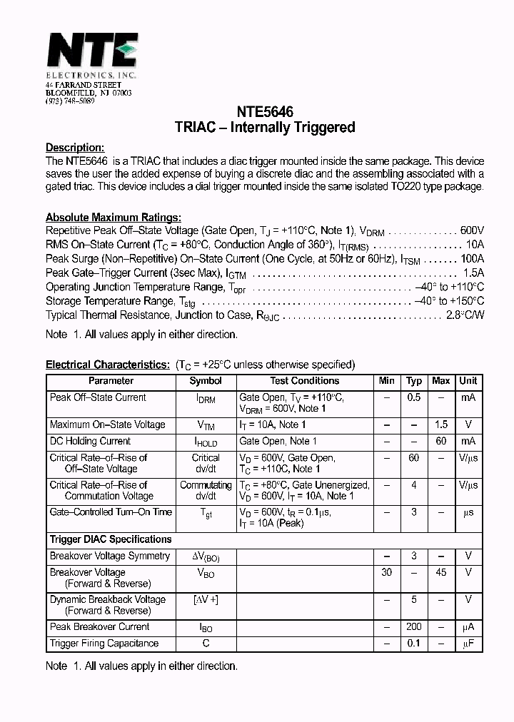 NTE5646_1291037.PDF Datasheet