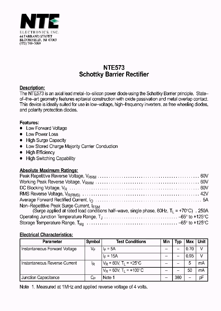 NTE573_1291054.PDF Datasheet