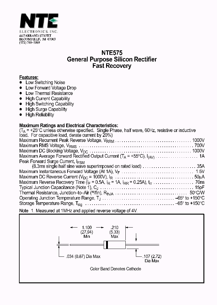 NTE575_1291059.PDF Datasheet