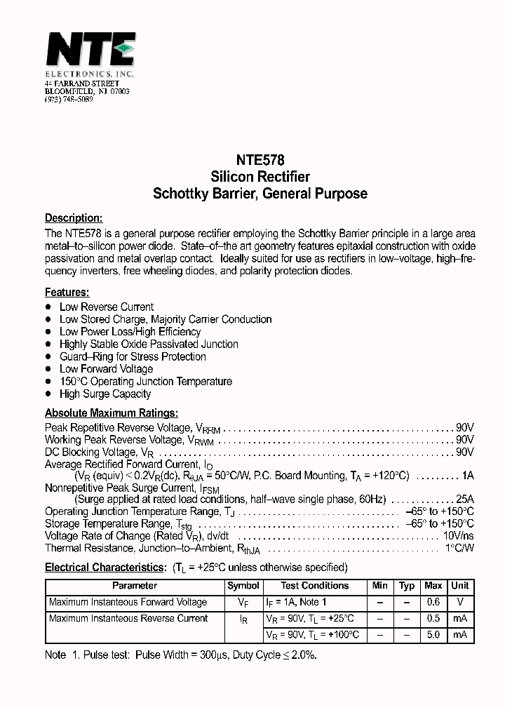 NTE578_1291062.PDF Datasheet