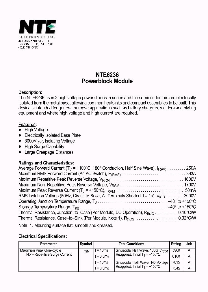 NTE6236_1291139.PDF Datasheet