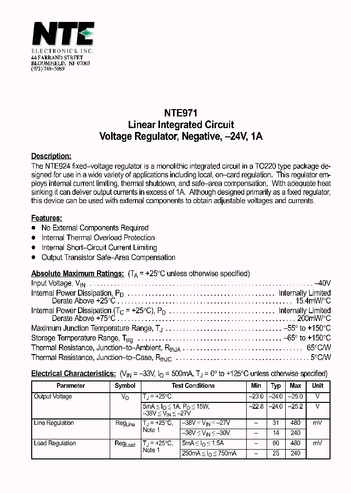 NTE971_1291424.PDF Datasheet