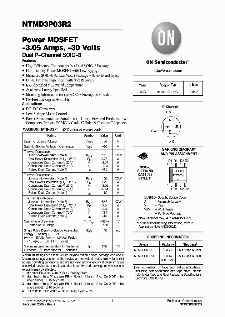 NTMD3P03R206_1291505.PDF Datasheet