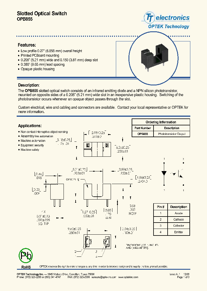 OPB855_1292395.PDF Datasheet