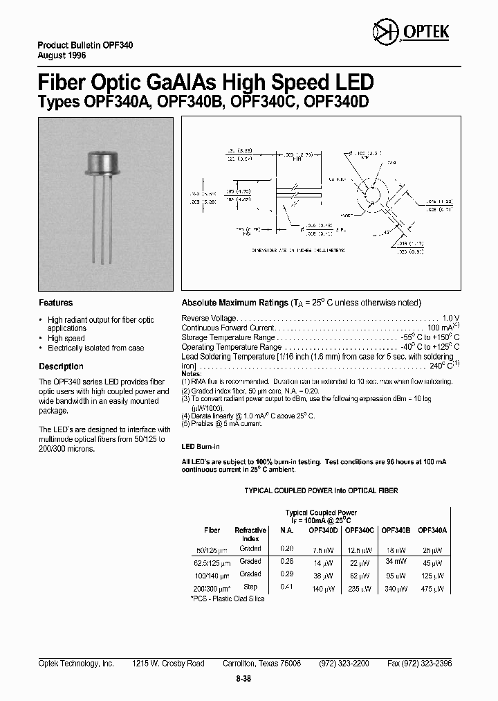 OPF340D_1292430.PDF Datasheet