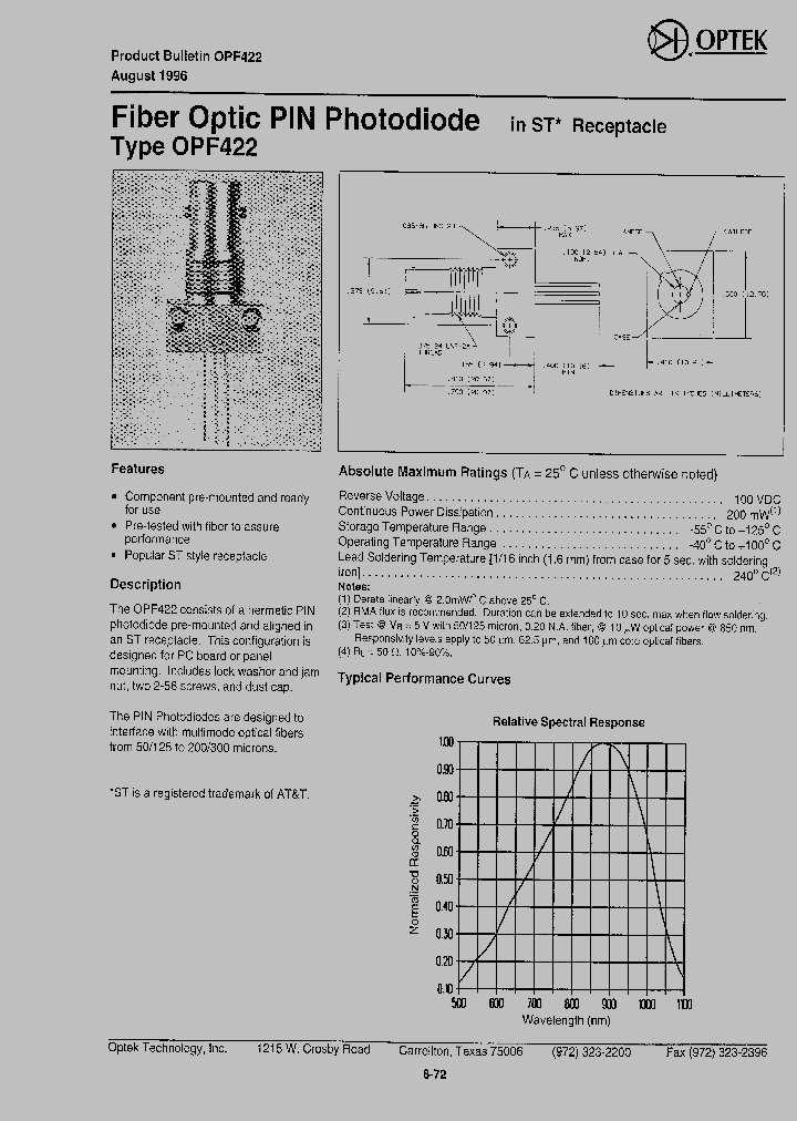 OPF422_1292442.PDF Datasheet