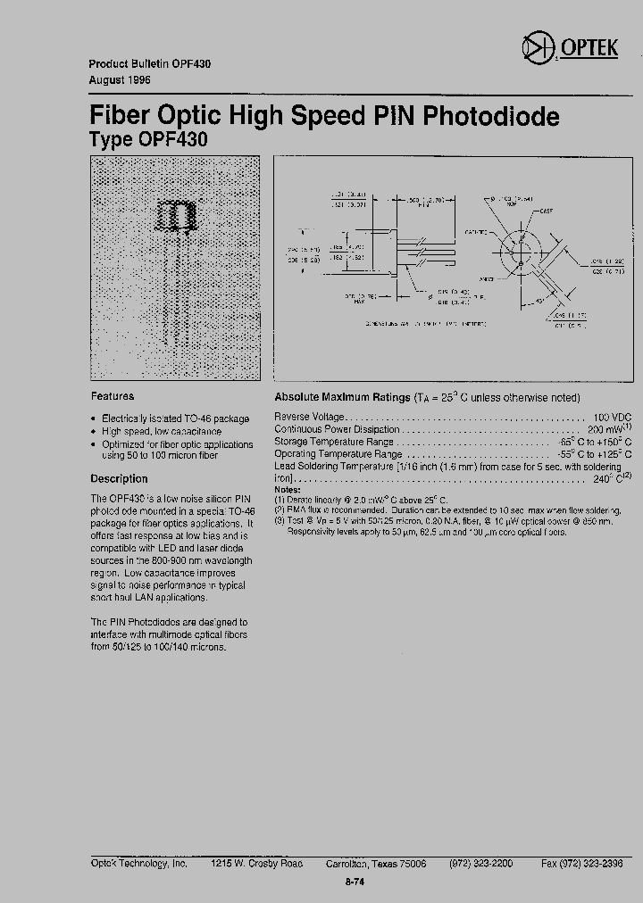 OPF430_1292443.PDF Datasheet