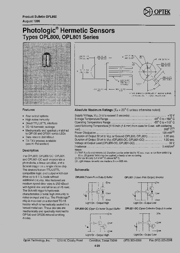 OPL801_1292484.PDF Datasheet