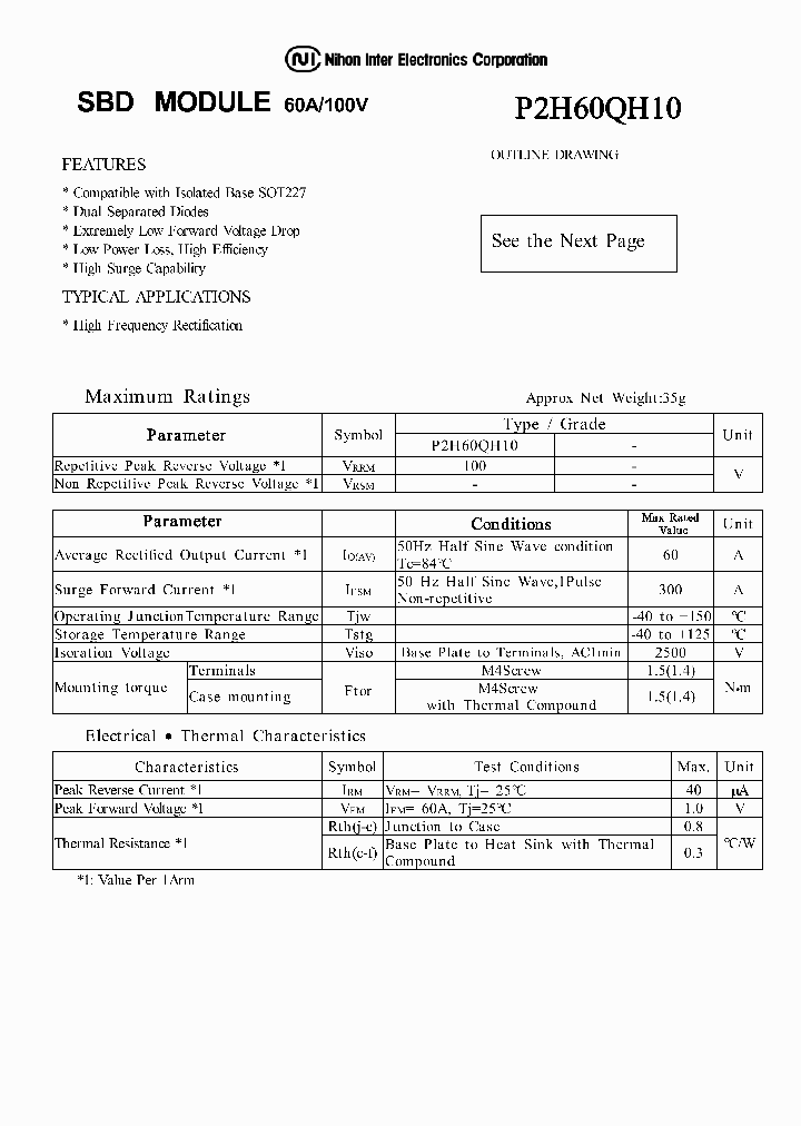 P2H60QH10_1292884.PDF Datasheet